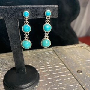 Turquoise and sterling silver earrings